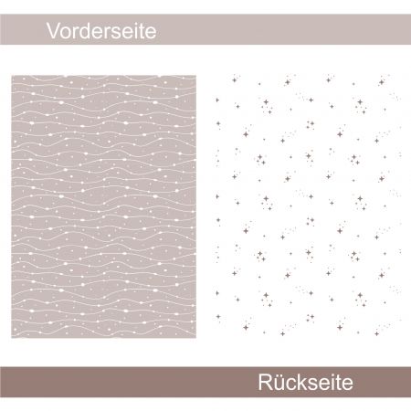 Gewellte Sterne taupe - Designpapier